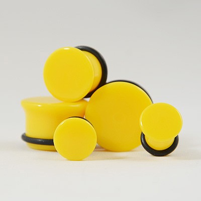 Plug acrylique néon jaune