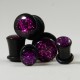Plug acrylique paillettes violet